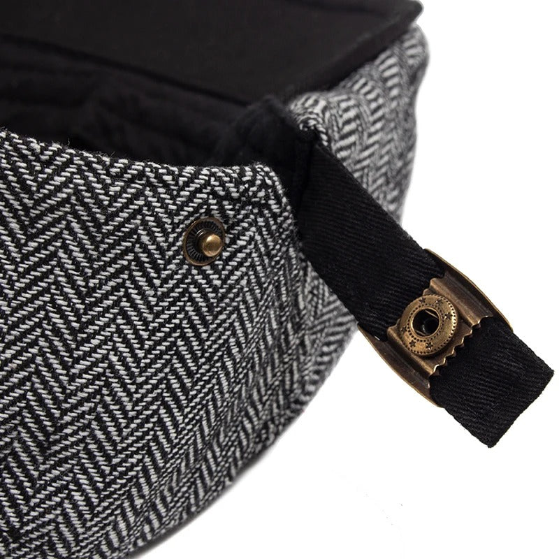 Kent Herringbone Flat Cap