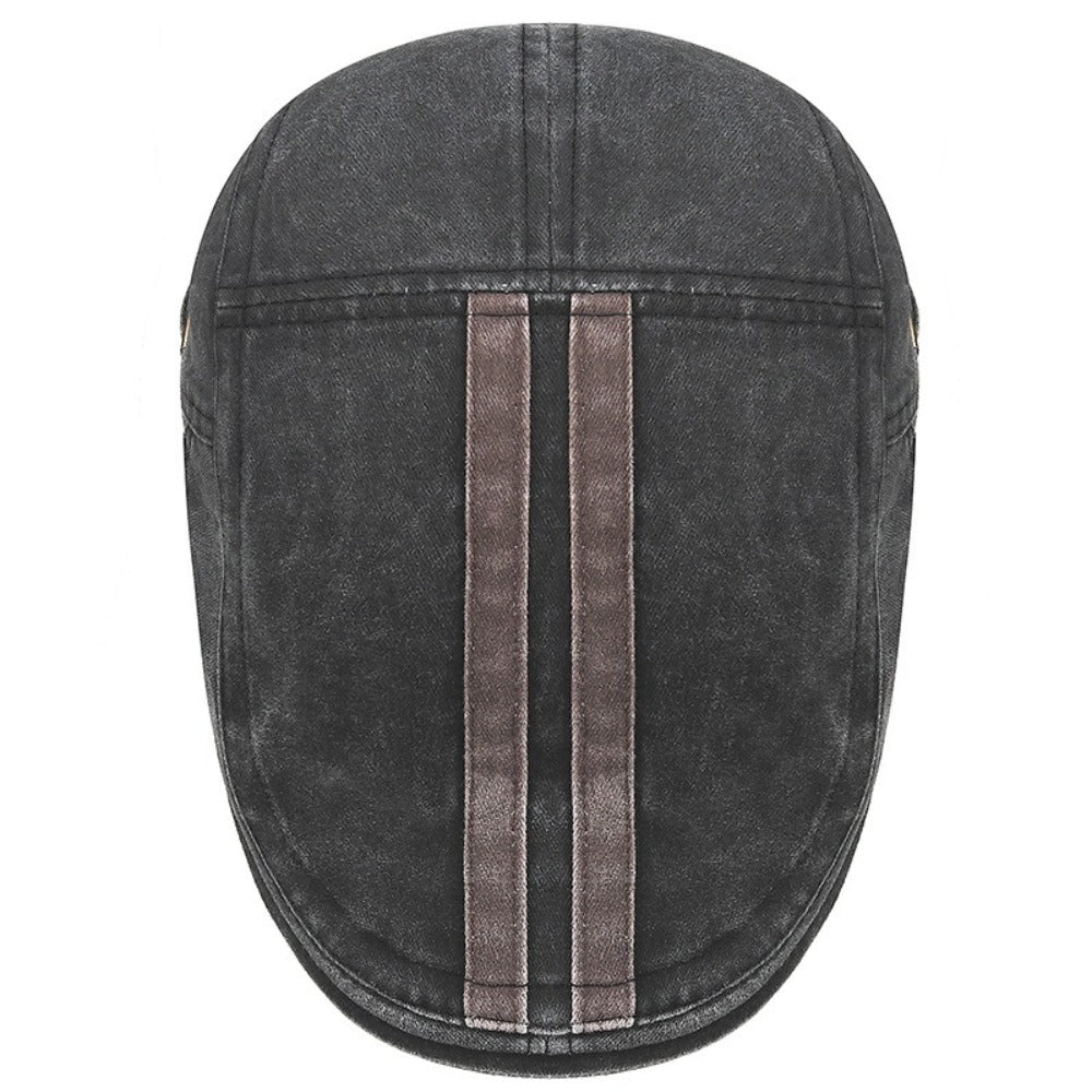 The Fletcher – Flat Cap (Denim Stripe)