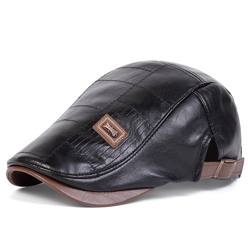 The Langford – Flat Cap (Quilted Leather)