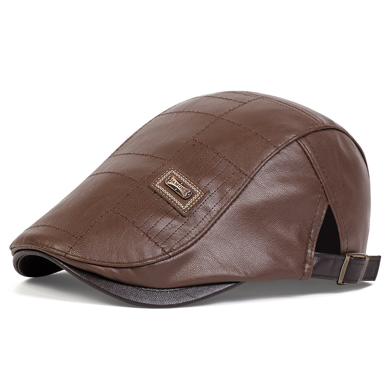 The Langford – Flat Cap (Quilted Leather)