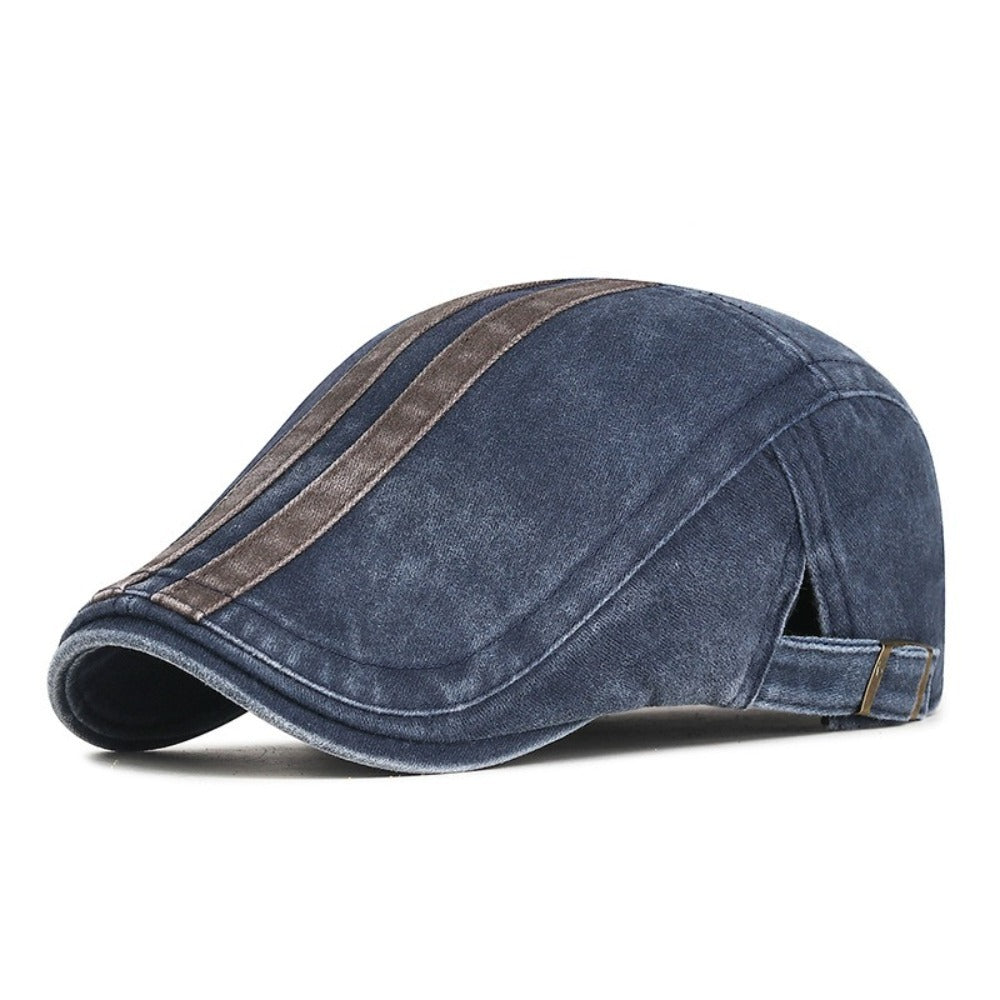 The Fletcher – Flat Cap (Denim Stripe)
