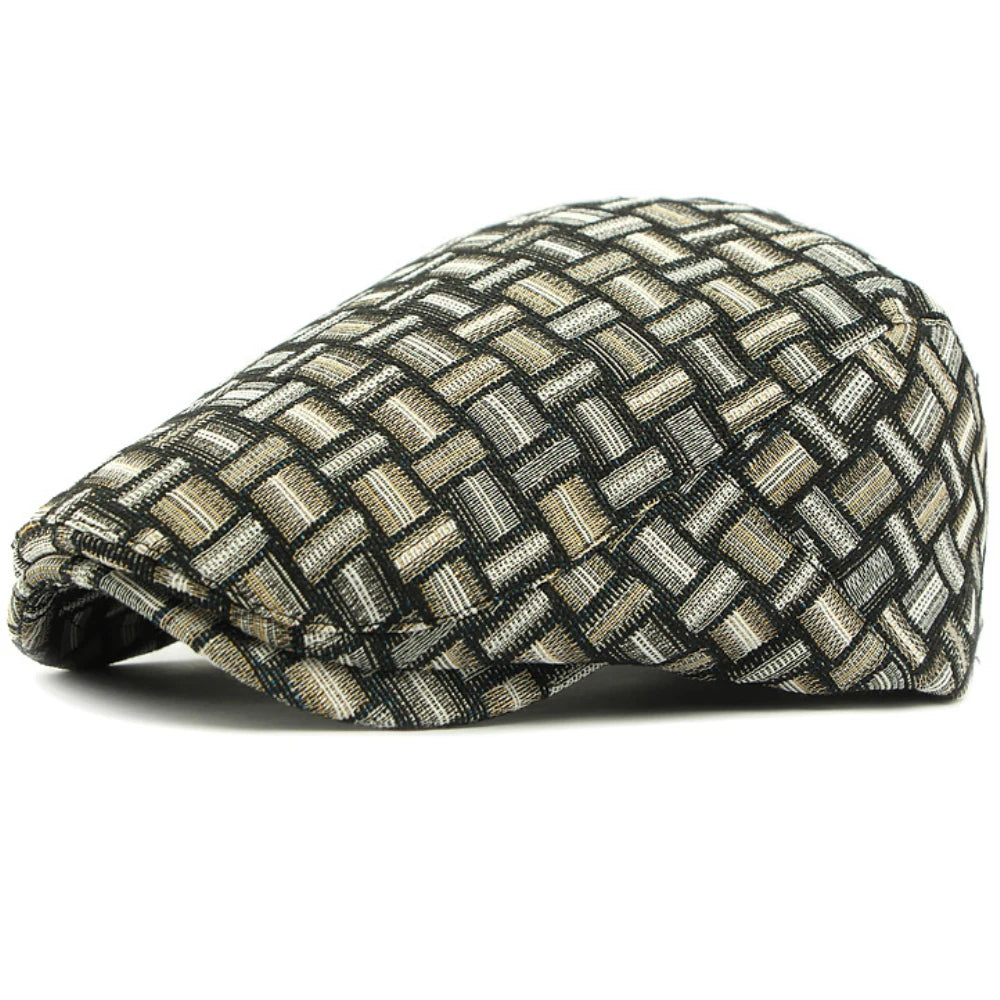HT4733 Mens Berets Women Spring Autumn Hat Vintage Plaid Artist Painter Beret Hat Adjustable Ivy Flat Cap Male Female Beret Caps
