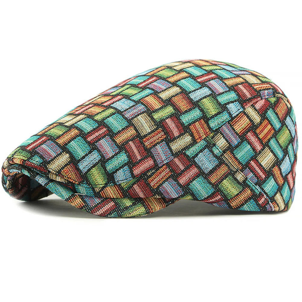HT4733 Mens Berets Women Spring Autumn Hat Vintage Plaid Artist Painter Beret Hat Adjustable Ivy Flat Cap Male Female Beret Caps