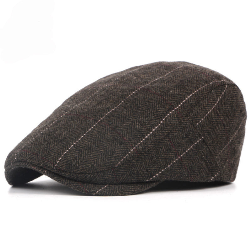 The Langley – Flat Cap (Pinstripe Herringbone)