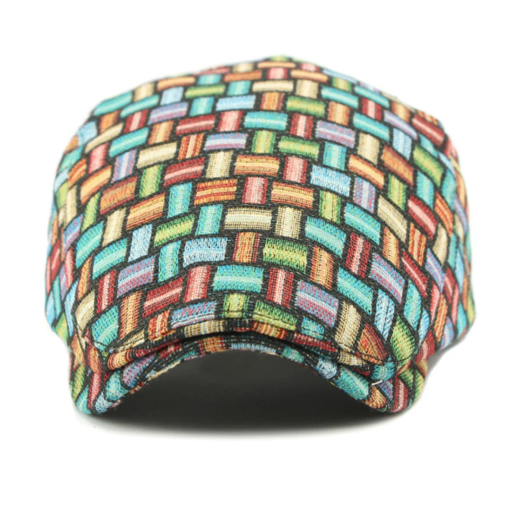 HT4733 Mens Berets Women Spring Autumn Hat Vintage Plaid Artist Painter Beret Hat Adjustable Ivy Flat Cap Male Female Beret Caps