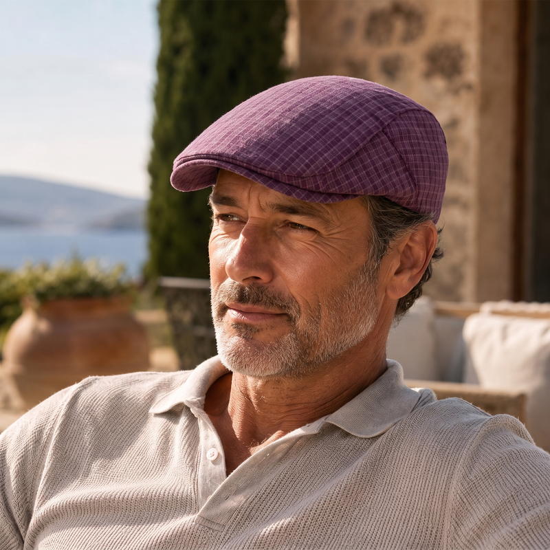Calder Lightweight Flat Cap on model