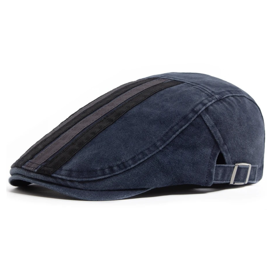 Hudson Stripe Flat Cap