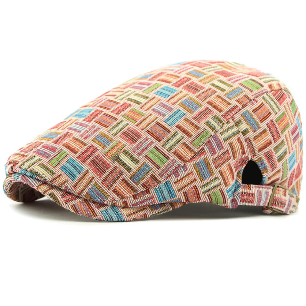 HT4733 Mens Berets Women Spring Autumn Hat Vintage Plaid Artist Painter Beret Hat Adjustable Ivy Flat Cap Male Female Beret Caps