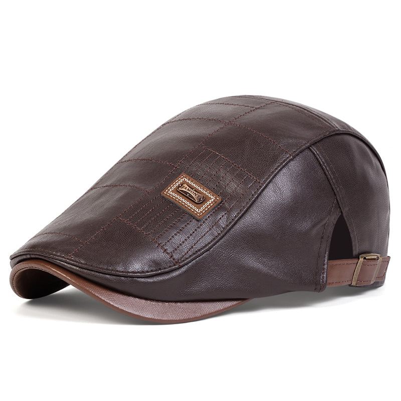 The Langford – Flat Cap (Quilted Leather)