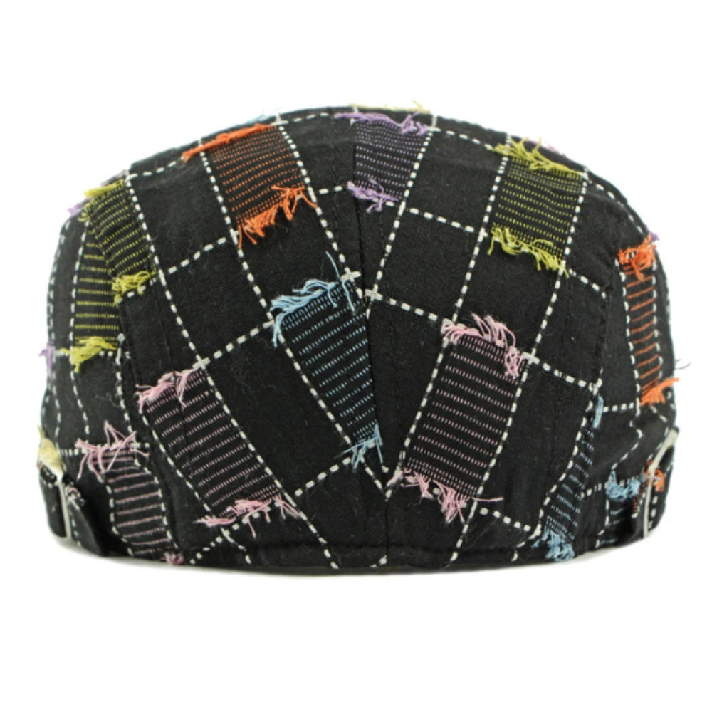 HT4770 Beret Cap Men Women Vintage Artist Painter Beret Hat Male Female Retro Plaid Ivy Flat Cap Adjustable Berets for Men Women