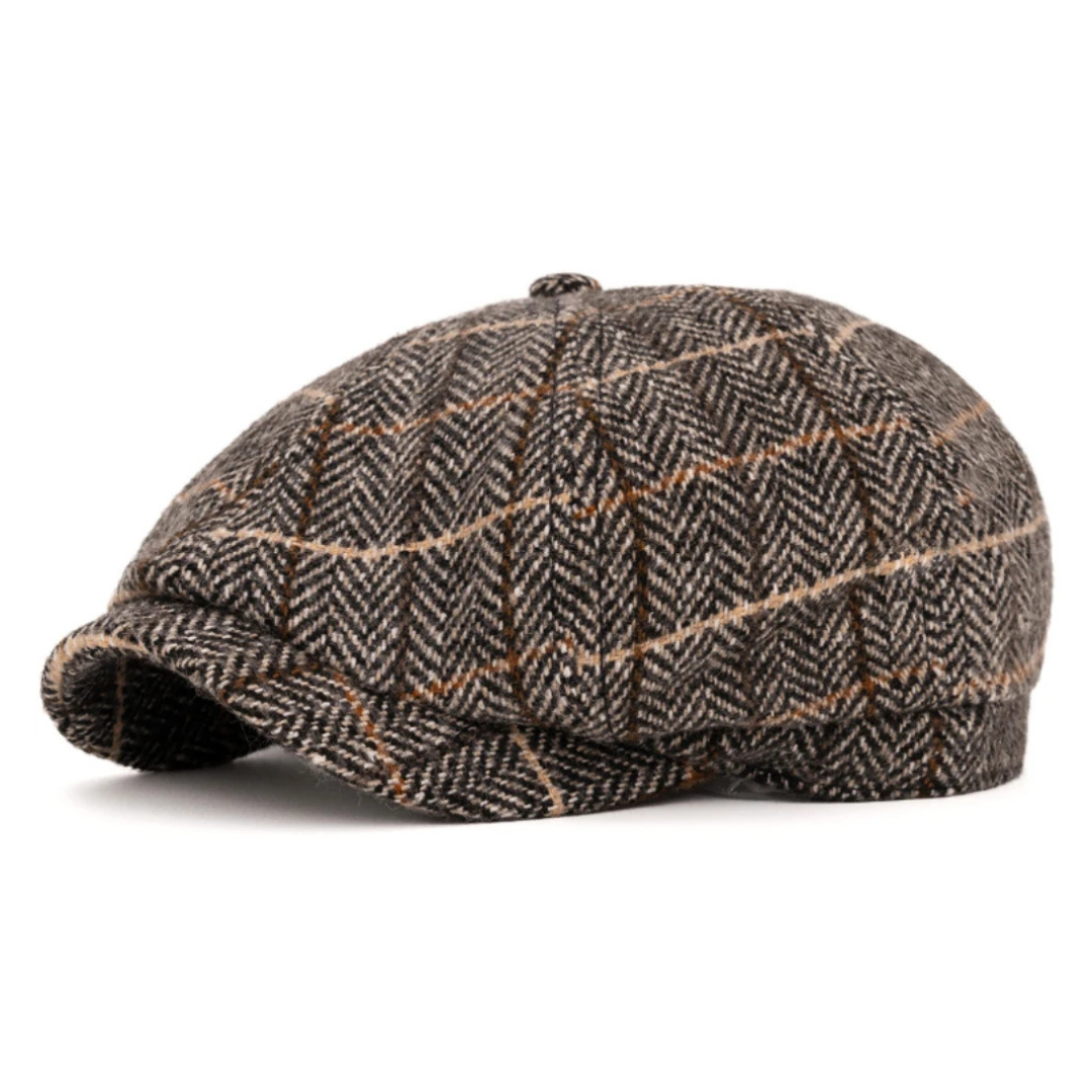York Herringbone Newsboy Cap